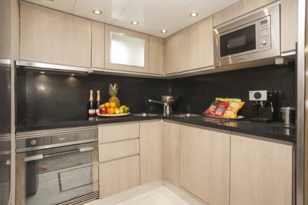 On-board galley — luxury charter Marbella